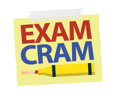 Exam Cram on a post it note